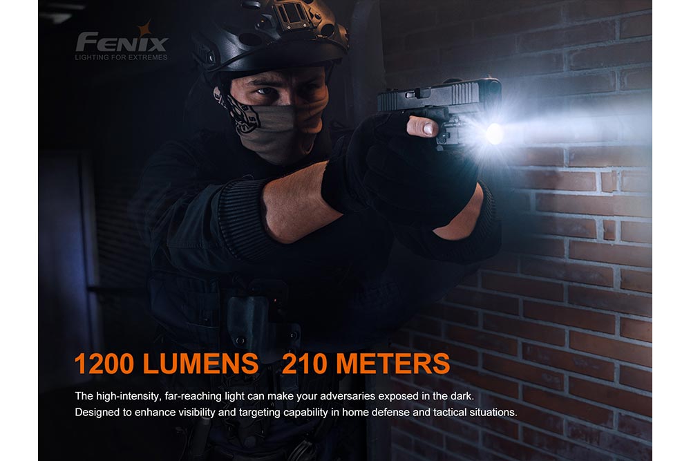 Fenix GL19R light used attached to a pistol