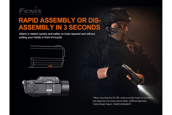 Fenix GL19R light features rapid assembly