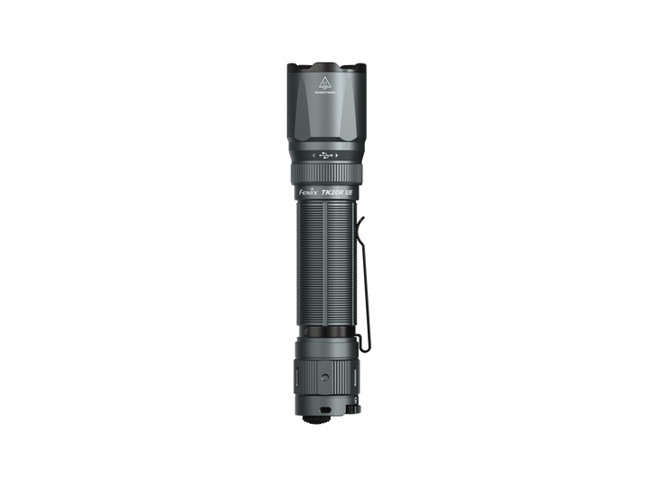 Fenix TK20R UE Flashlight in City Gray as viewed from the top