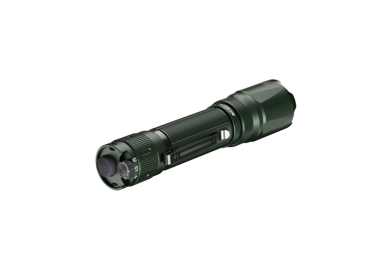 Fenix TK20R UE Flashlight in Tropic Green as viewed from the back
