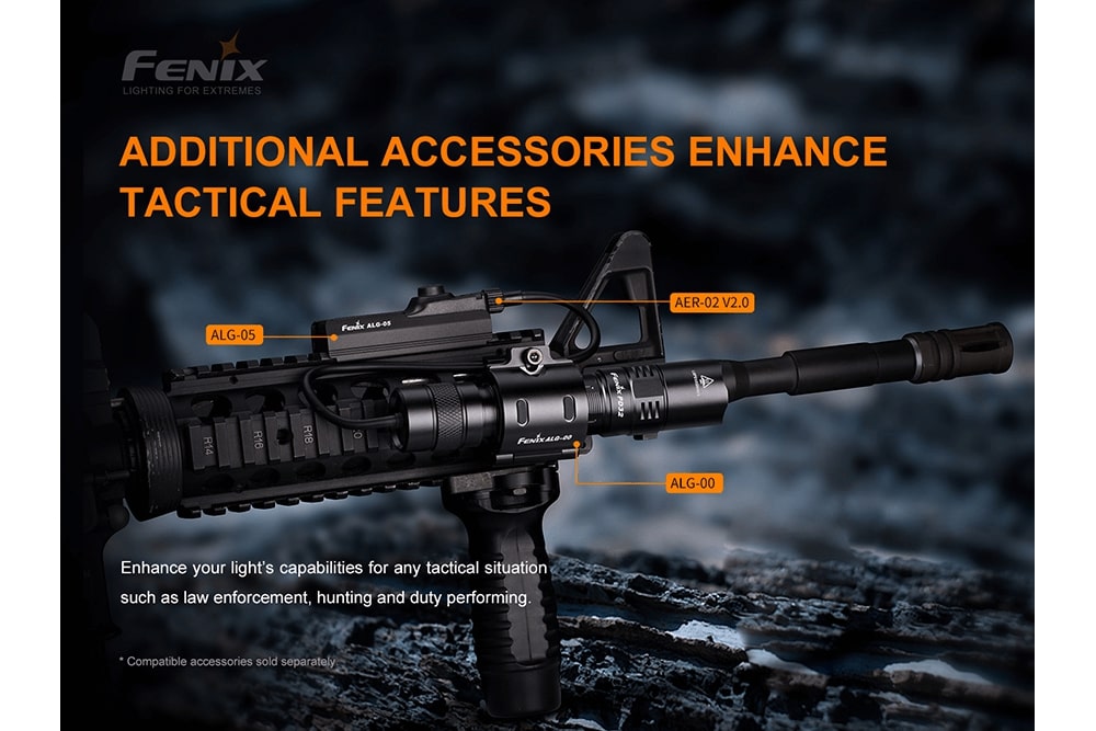 Additional accessories can enhance the Fenix PD32 V2's tactical features