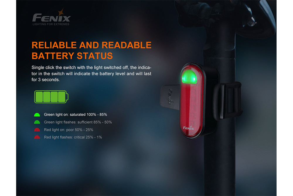 Fenix BC05R V2 Bike Tail light battery level indicator