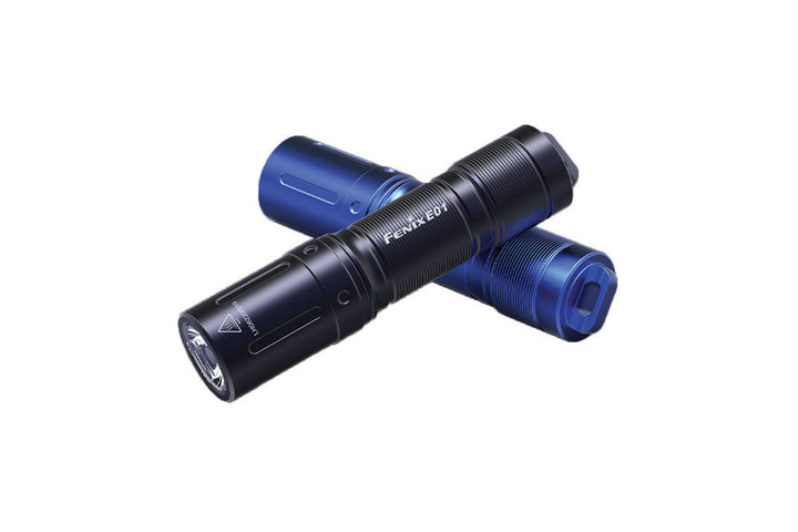Fenix E01 V2 Flashlights, blue and black