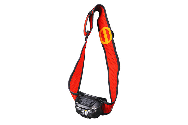 Fenix HL18R-T hanging from the headband