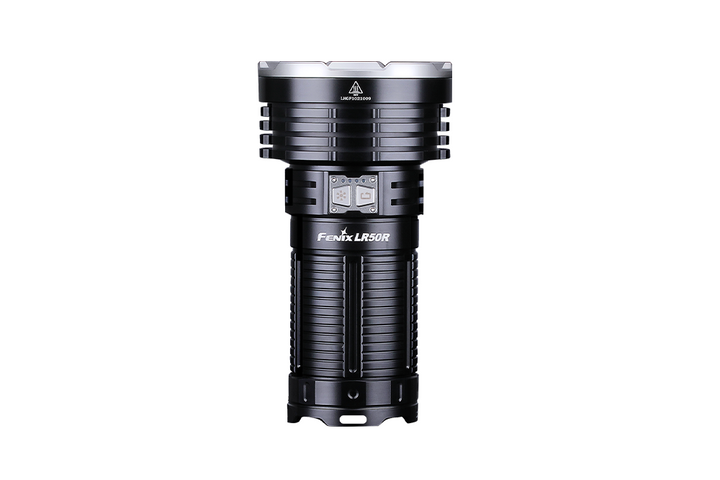 Fenix LR50R Flashlight as viewed from the top