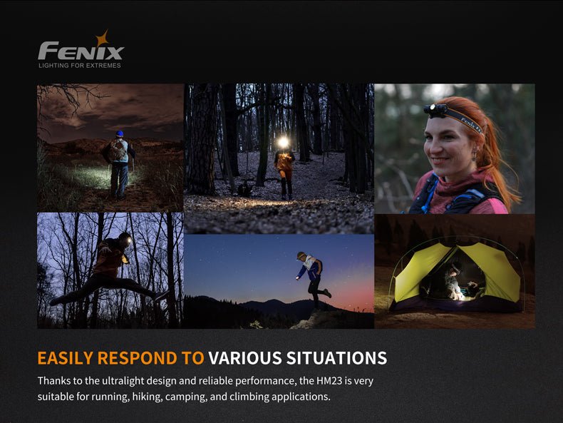 multiple pictures showing hikers using headlamp