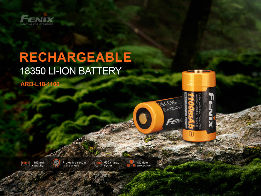 Fenix ARB-L18-1100 Rechargeable 18350 Battery