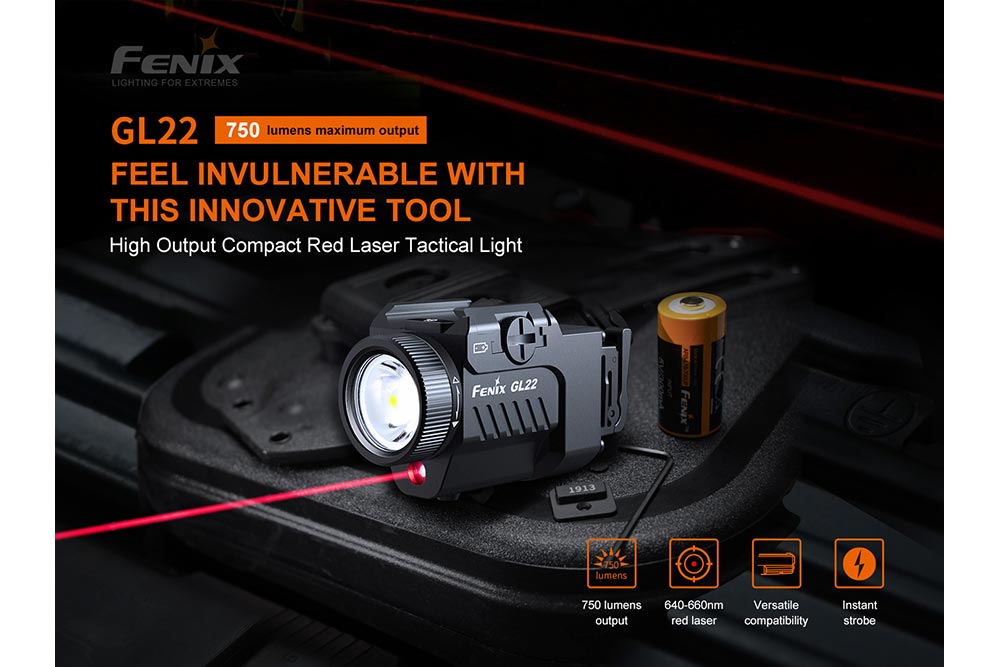 Fenix GL22 Tactical LED Light with Red Laser -- OPEN BOX