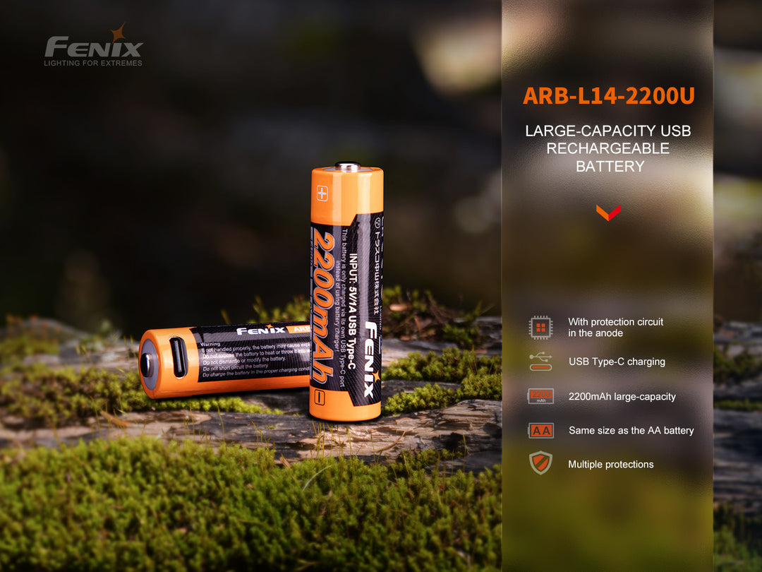 Fenix USB Rechargeable Li-ion AA Size Battery – Fenix Store