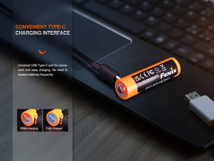 Fenix USB Rechargeable Li-ion AA Size Battery