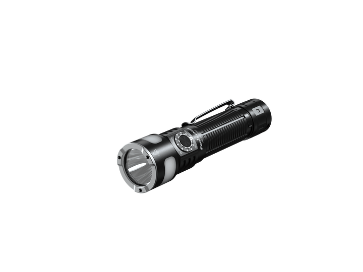 Black Fenix LD35R Flashlight on a black background