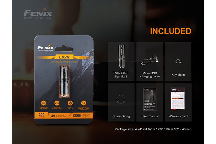 Fenix E02R LED Keychain Light -- OPEN BOX
