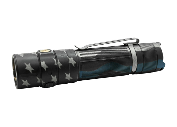 Fenix E35R Rechargeable LED Flashlight - Thin Blue Line Cerakote Finish + FREE AOD-S V2 Diffuser