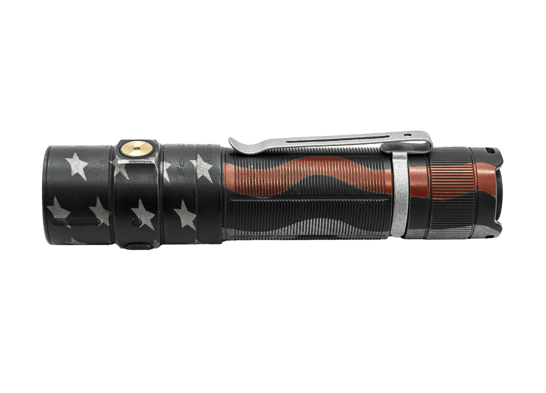 Fenix E35R Rechargeable LED Flashlight - Thin Red Line Cerakote Finish + FREE AOD-S V2 Diffuser