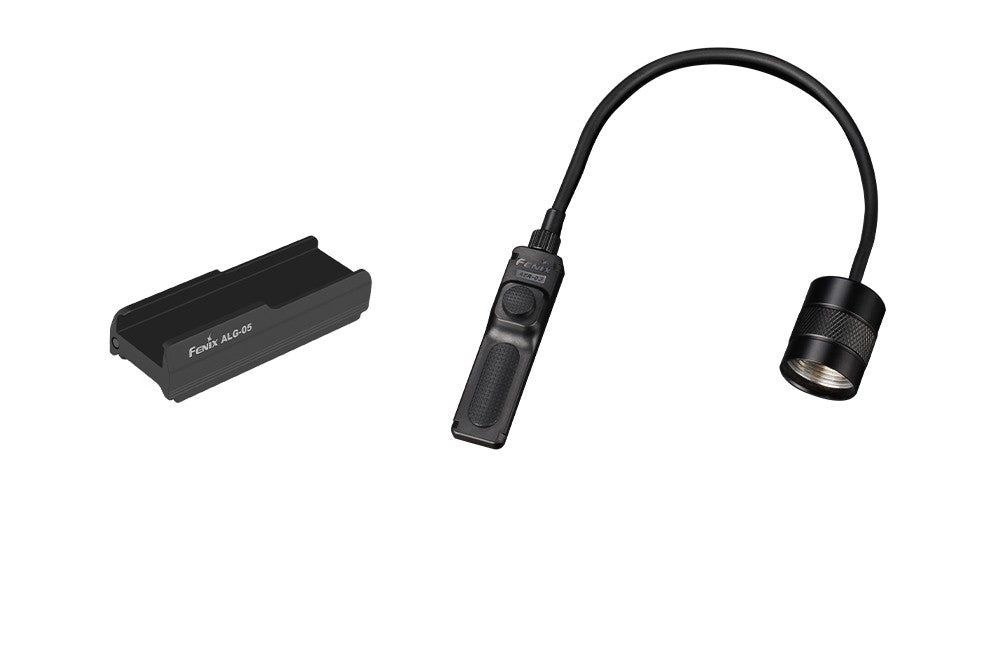 The image shows two components of the Fenix AER-03 V2.0 + ALG-05 Tactical Kit.