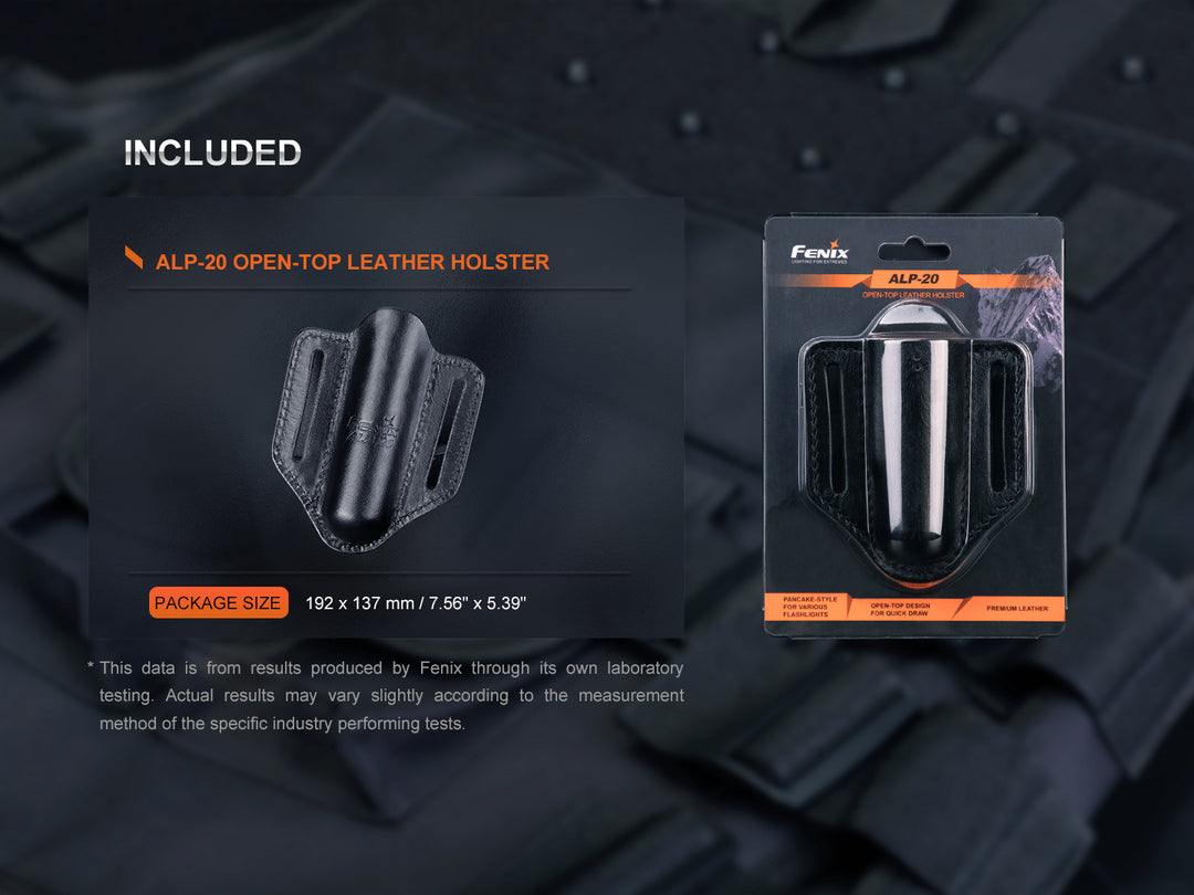 Fenix ALP-20 Flashlight Holster in package