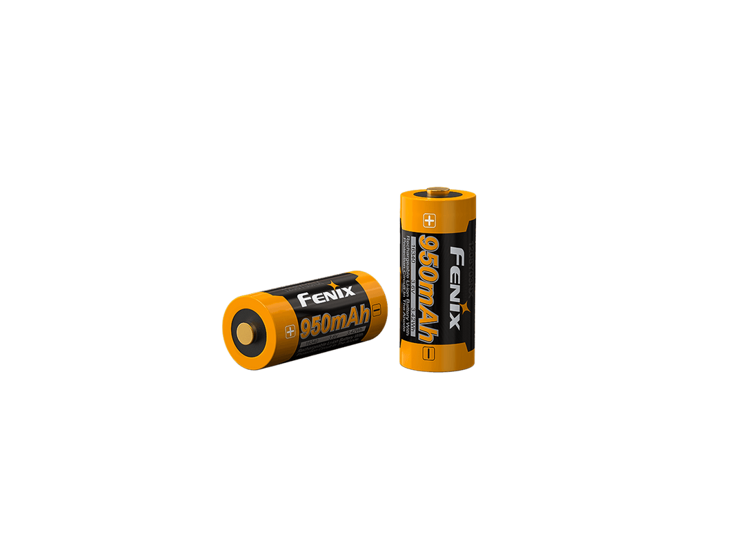 Two Fenix ARB-L16-950P batteries on a black background