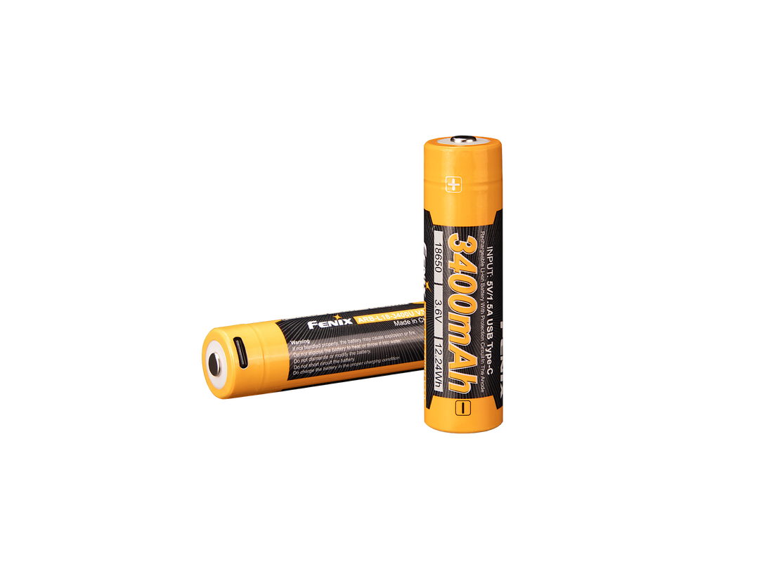 3.7v 18650 9800mah li-ion rechargeable battery yellow for flashlight torch Fenix ARB-L18-3400U V3 USB-C Rechargeable 18650 Battery – Fenix Store