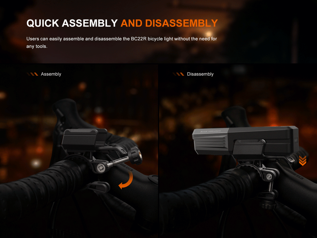 GIF showing the assembly of Fenix BC22R Bike Light 