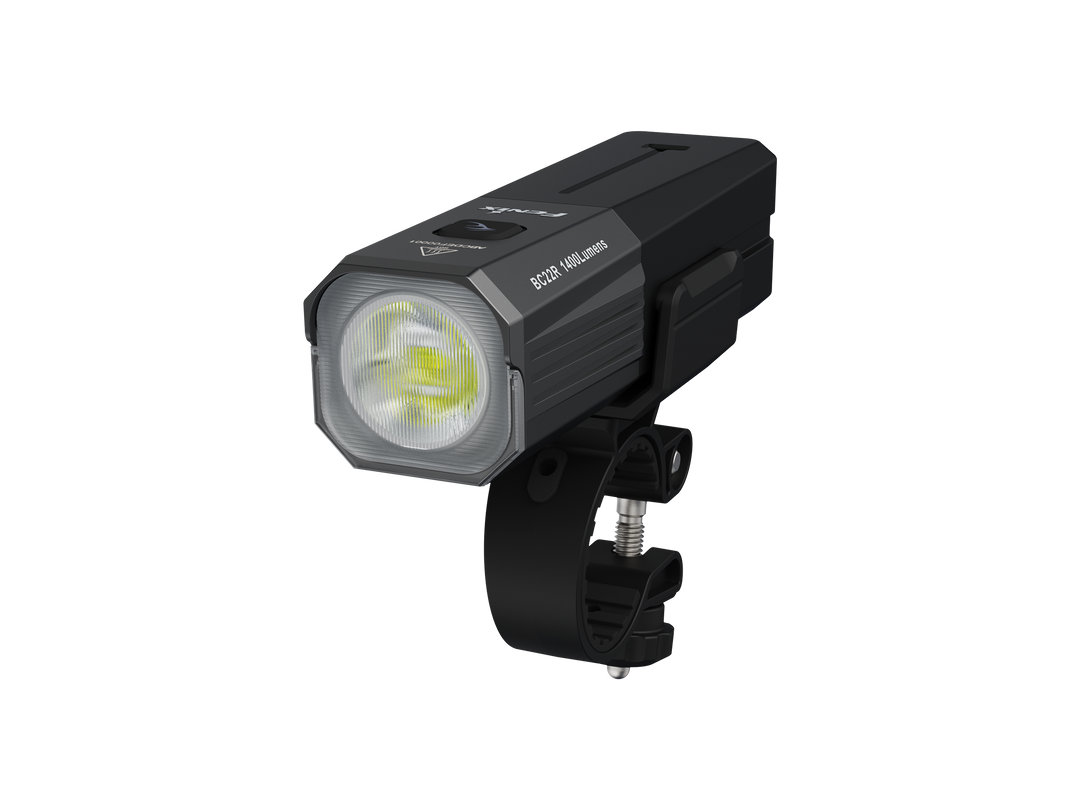 Fenix BC22R Bike Light as viewed from a front-left angle