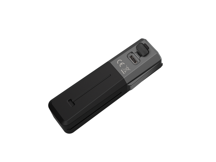 Fenix BC22R Bike Light as viewed from the bottom showing the USB charging port