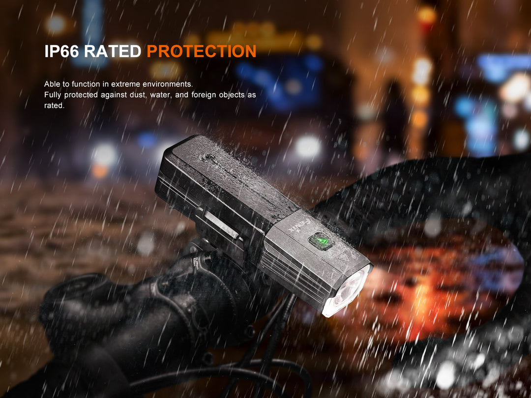 Fenix BC22R Bike Light in the rain