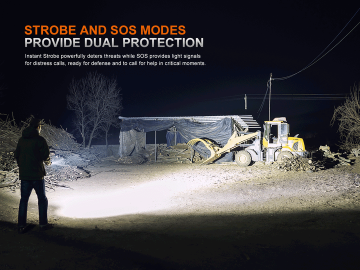 A GIF showing the strobe feature of the Fenix C7 Pro Quick-Charging Work Flashlight 