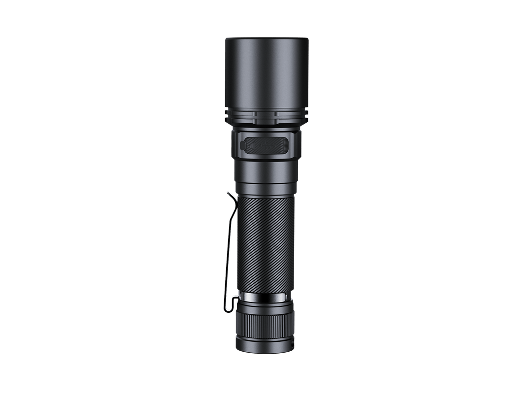 Black Fenix C7 V2 flashlight on a transparent background