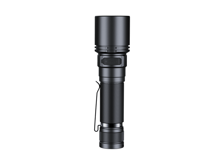 Black Fenix C7 V2 flashlight on a transparent background