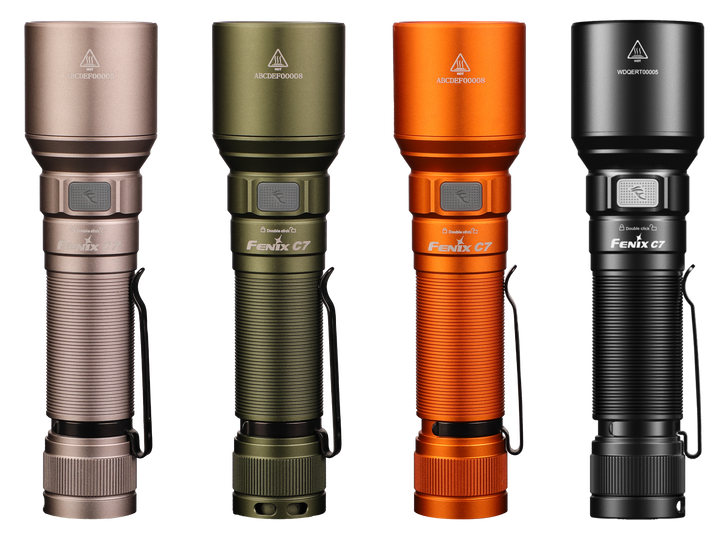 Fenix C7 flashlight in four color options