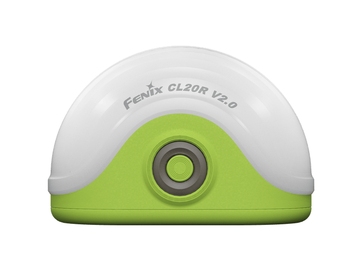 Green and white Fenix CL20R V2.0 device on a white background