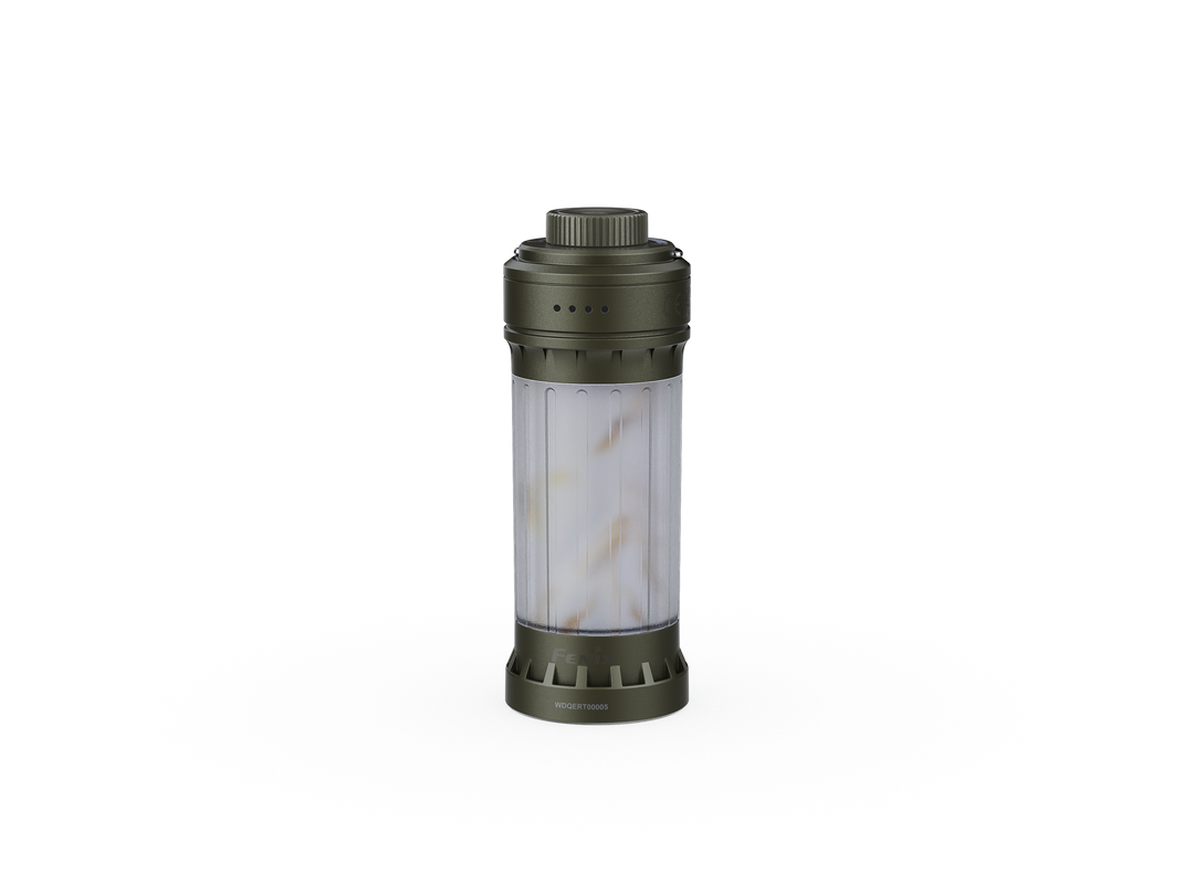 Fenix CL22R camping lantern in green as viewed from the front