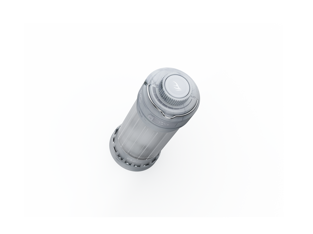 Fenix CL22R camping lantern in white as viewed from the top