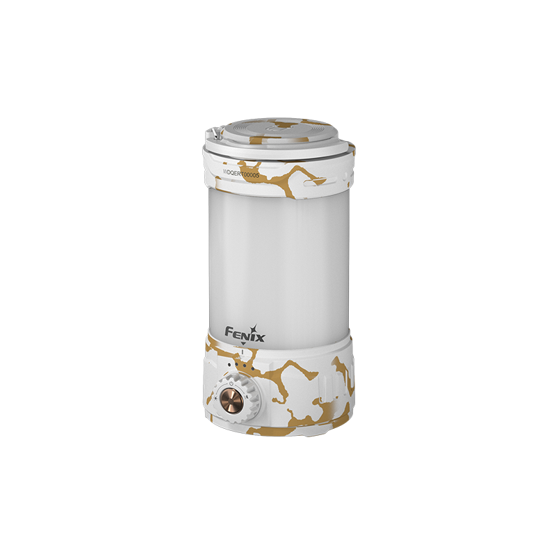 Fenix CL26R PRO rechargeable camping lantern in white as viewed from the front