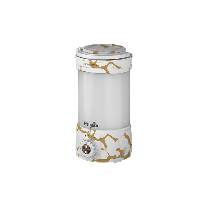 Fenix CL26R PRO rechargeable camping lantern in white as viewed from the front