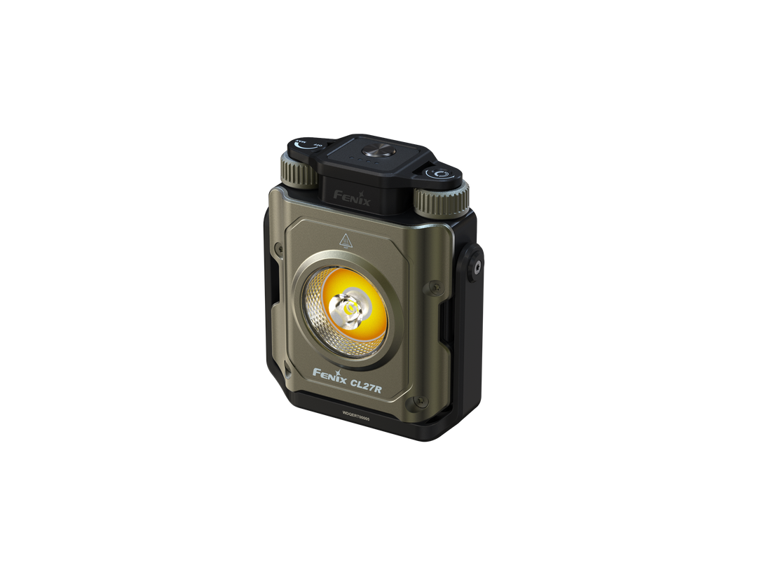 Fenix CL27R multifunctional outdoor lantern in green as viewed from a top left angle