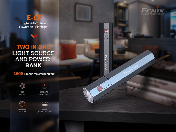 Fenix E-CP 1600-lumen LED Flashlight/Powerbank -- OPEN BOX