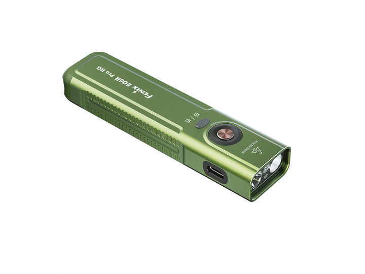 Green Fenix E06R Pro RG Green Laser Flashlight on a white background