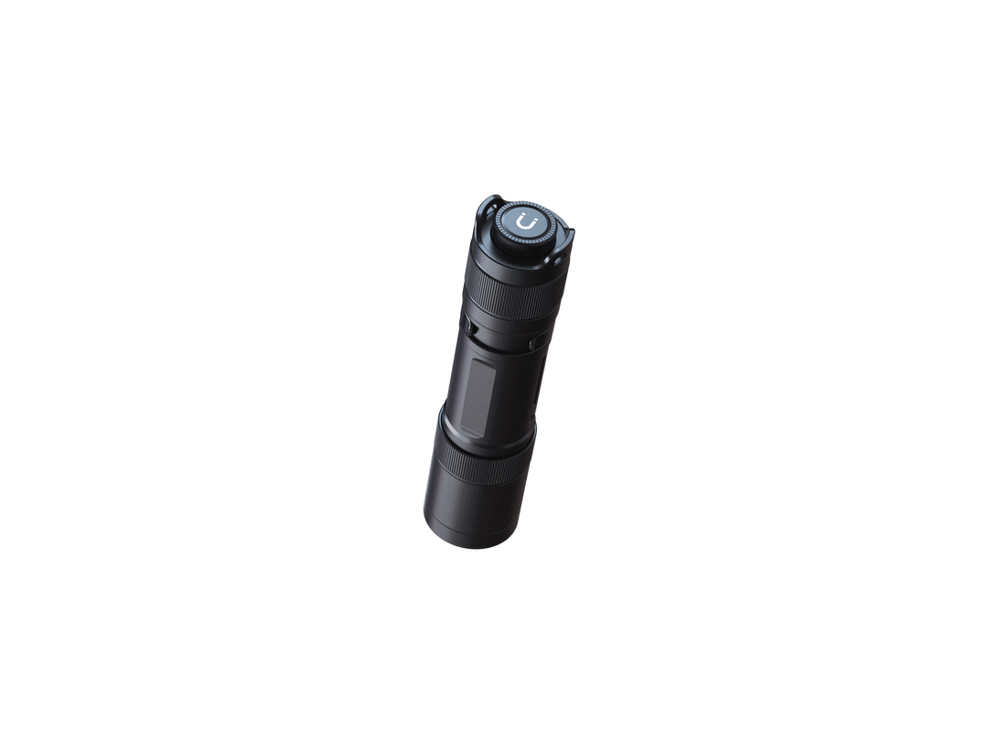 Fenix E12 V3 EDC flashlight as viewed from the back