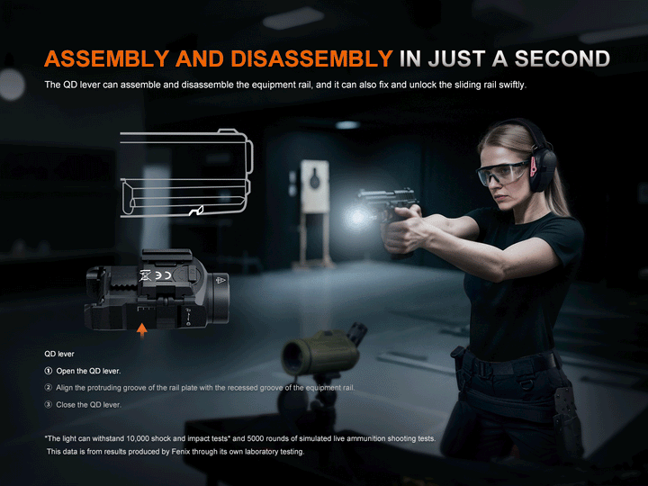 A GIF showing the quick assembly of the Fenix GL07 flashlight 