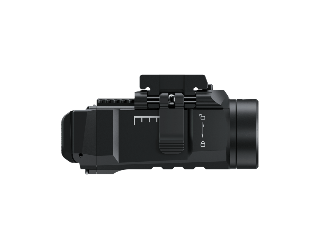 Fenix GL07 flashlight as viewed from the left