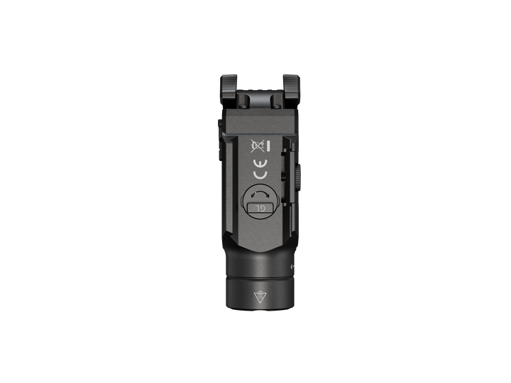 Fenix GL23R green laser tactical light as viewed from the bottom