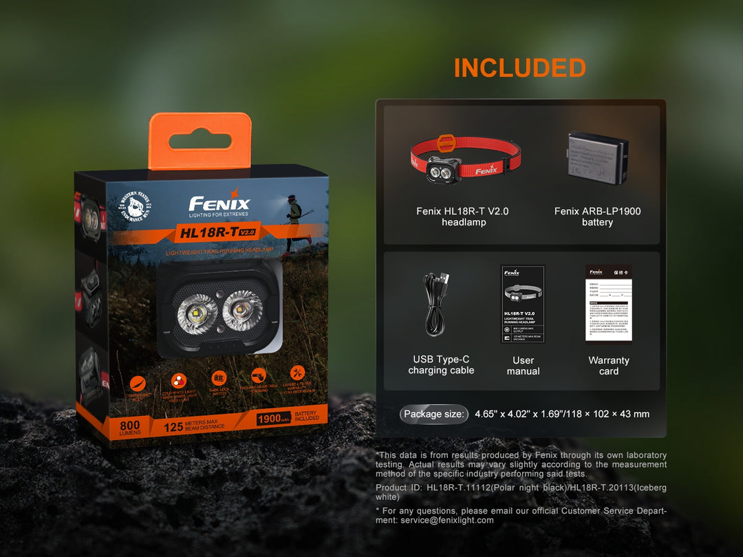 Fenix HL18R-T V2 Lightweight Trail Running Headlamp