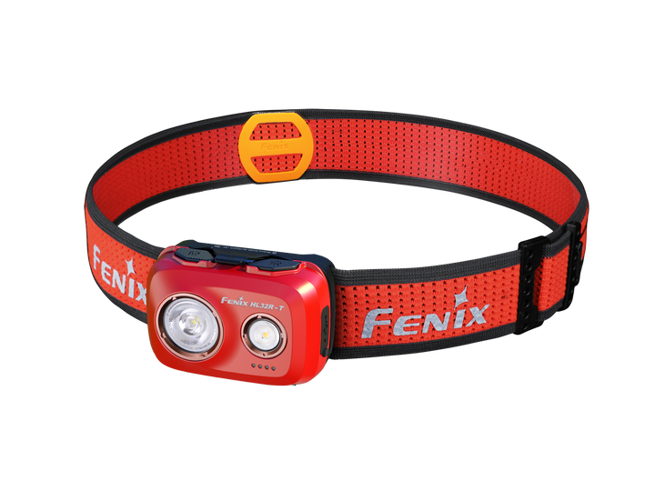 Fenix HL32R-T Trail Running Headlamp in red as viewed from the front