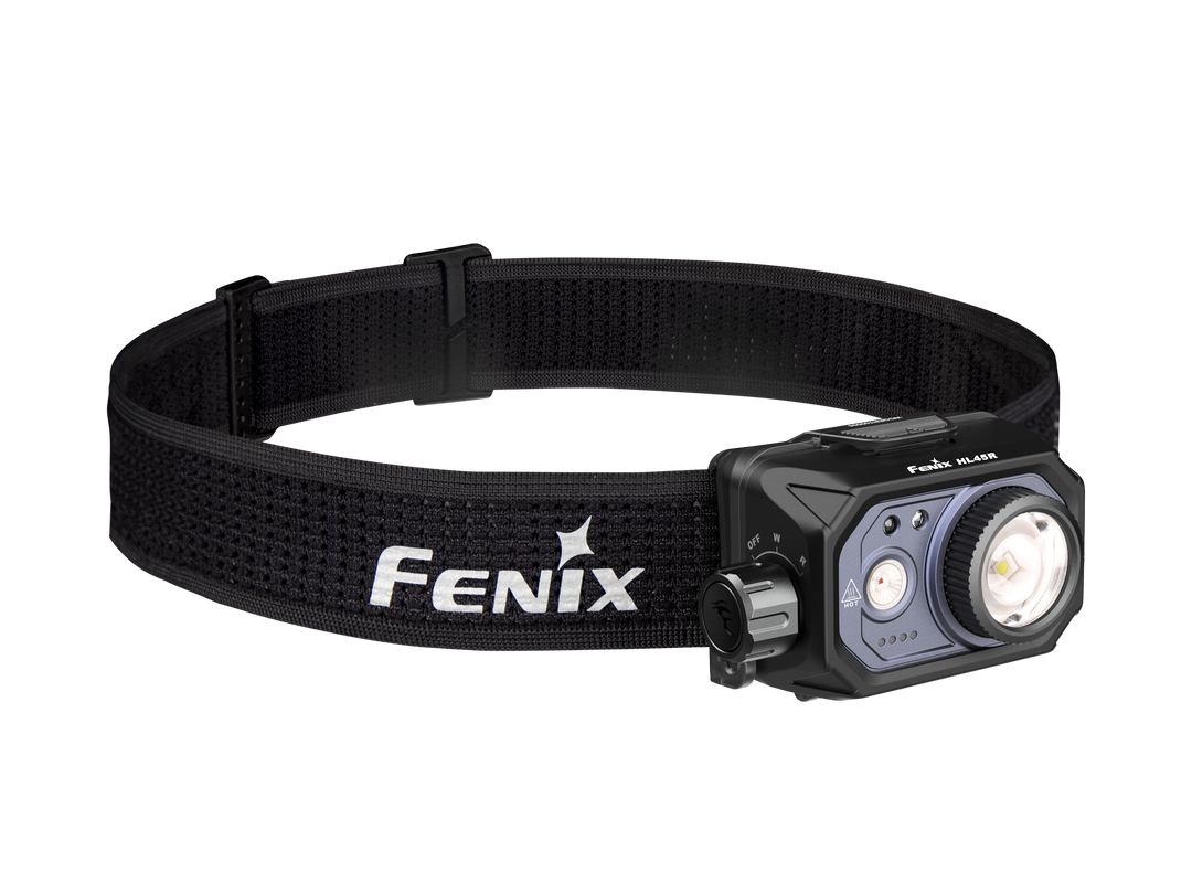 Fenix HL45R focusing headlamp in black as viewed from the front right