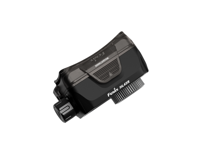 Fenix HL45R focusing headlamp in black as viewed from the top