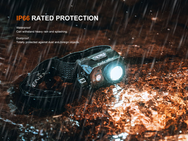 Fenix HL45R headlamp in the rain