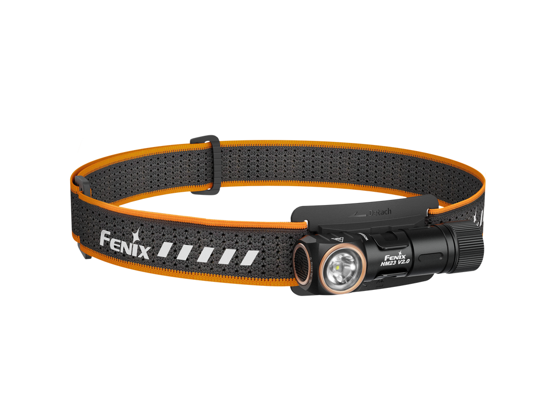 Fenix HM23 V2 detachable headlamp as viewed from the front
