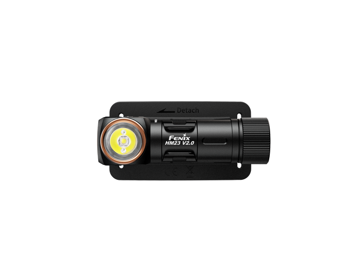 Fenix HM23 V2 detachable headlamp as viewed from the front