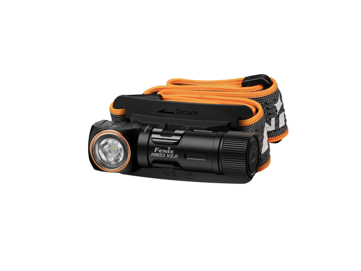 Fenix HM23 V2 detachable headlamp as viewed from the front